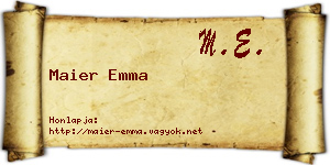 Maier Emma névjegykártya
